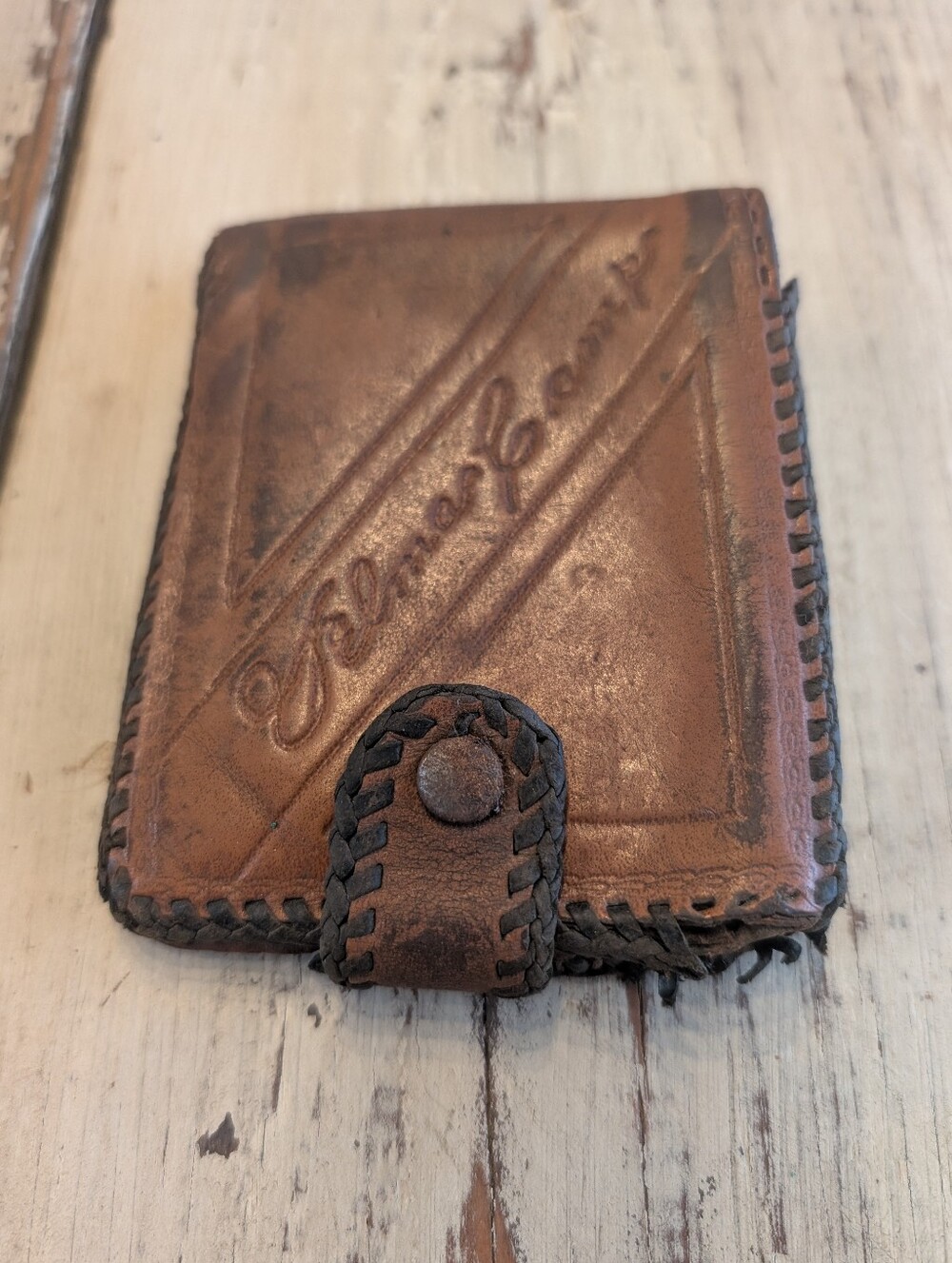 Vtg. Hand Tooled Leather Wallet